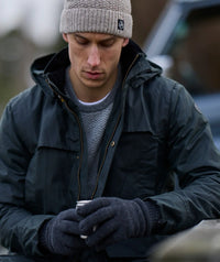 Wool Glove with Fleece Lining in Charcoal