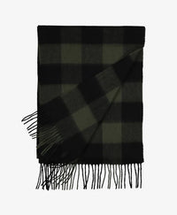 The Unisex Wool Scarfie in Olive Black Check