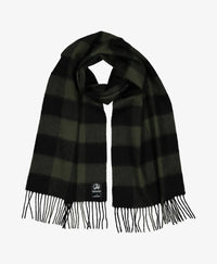 The Unisex Wool Scarfie in Olive Black Check