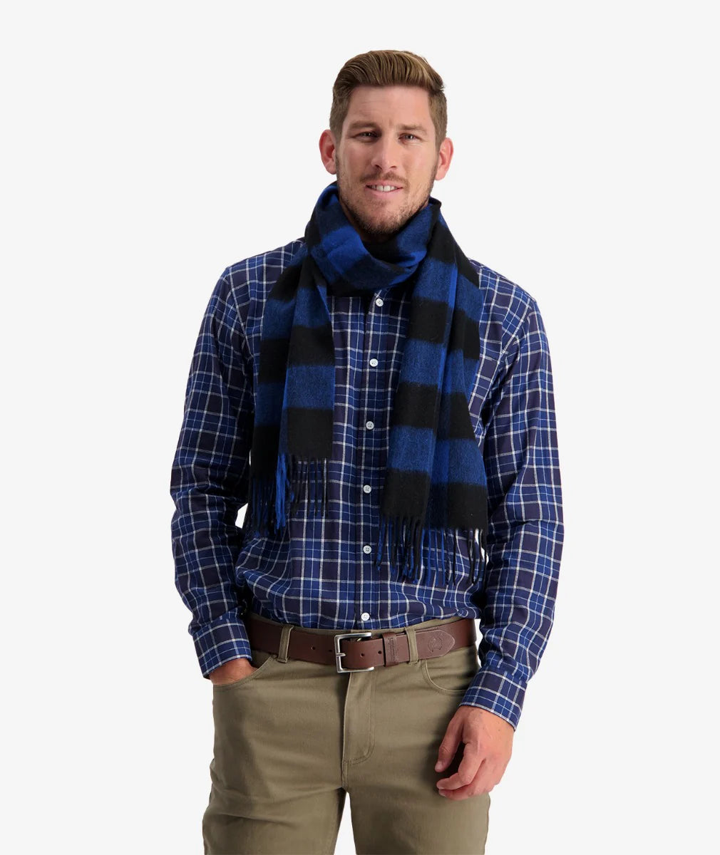 The Unisex Wool Scarfie in Blue / Black