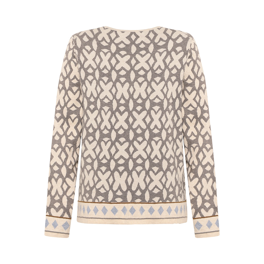 Tide Eco Jacquard Cardigan in Light Oat