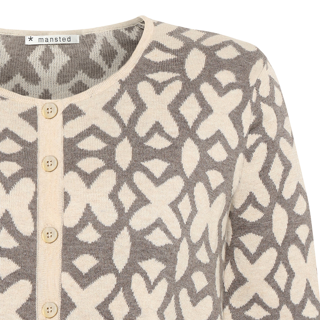 Tide Eco Jacquard Cardigan in Light Oat