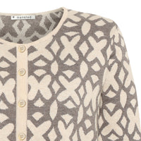 Tide Eco Jacquard Cardigan in Light Oat