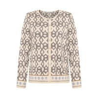 Tide Eco Jacquard Cardigan in Light Oat