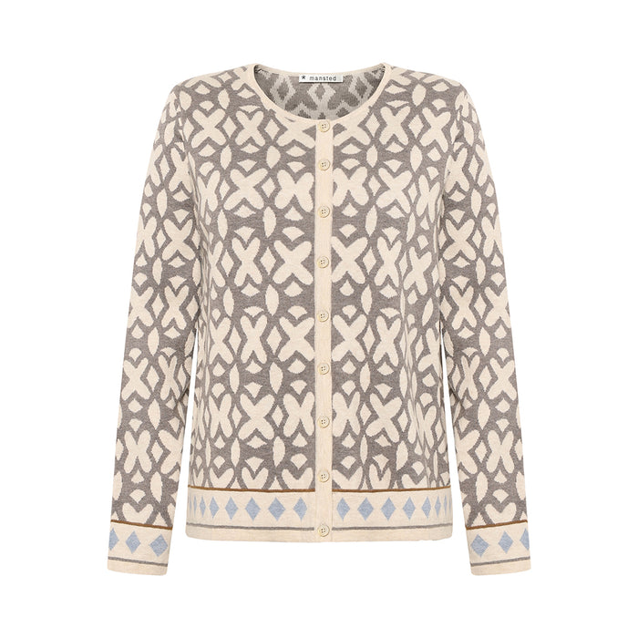 Tide Eco Jacquard Cardigan in Light Oat