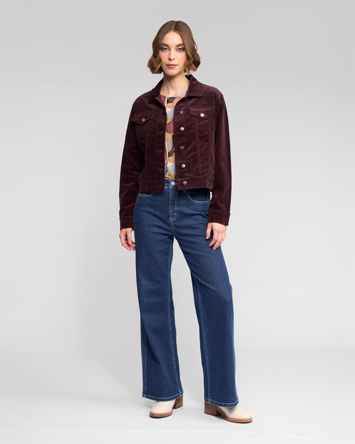 Vassalli Core Cord Jacket in Merlot 4051M