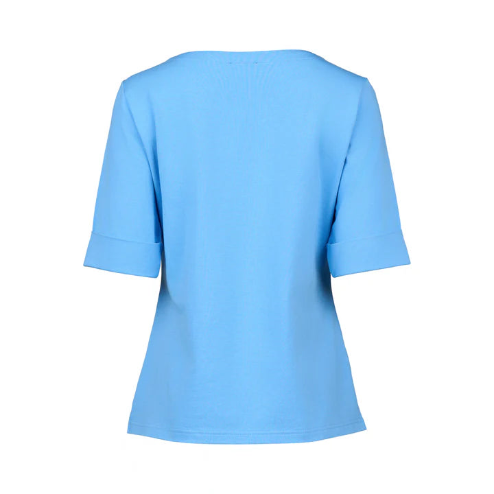 Vassalli 4262 Boat Neck Top in Sky
