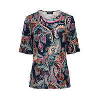Vassalli 4329 Round Neck Knit Top in Persia