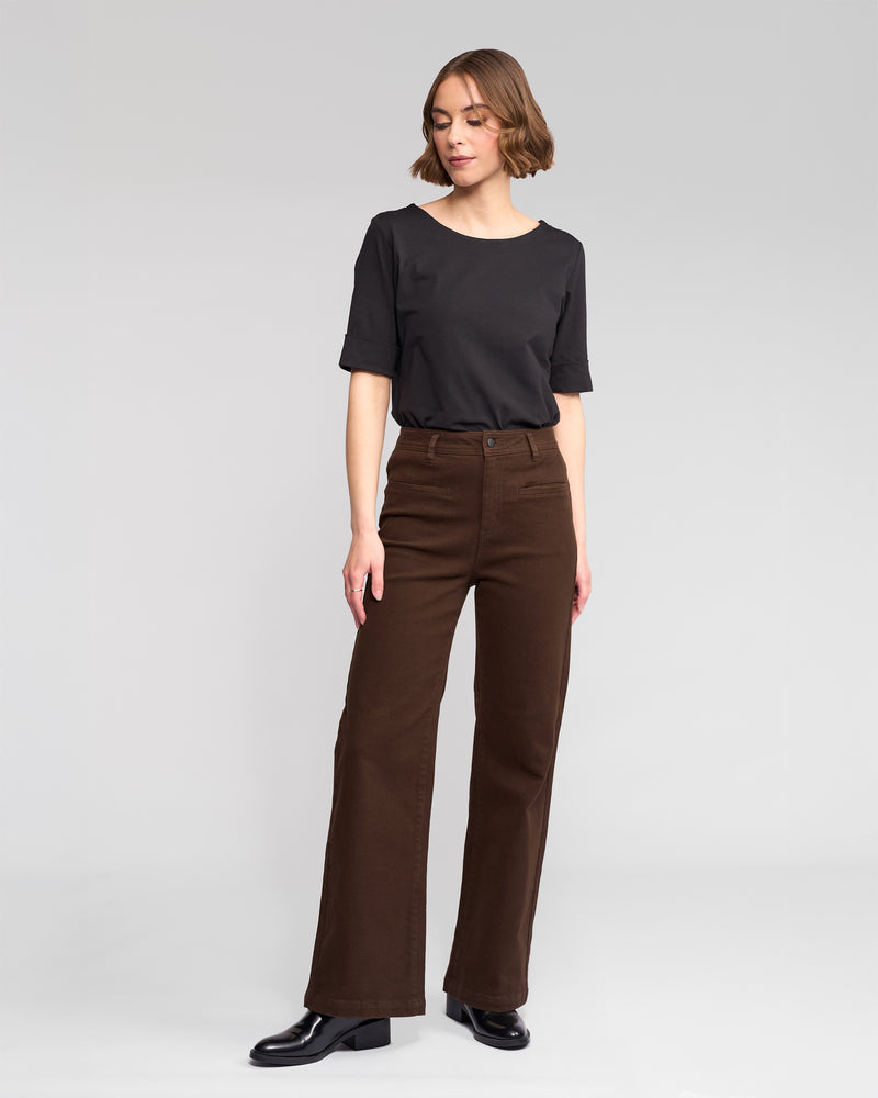Vassalli Peace Denim Jean in Chocolate 5015