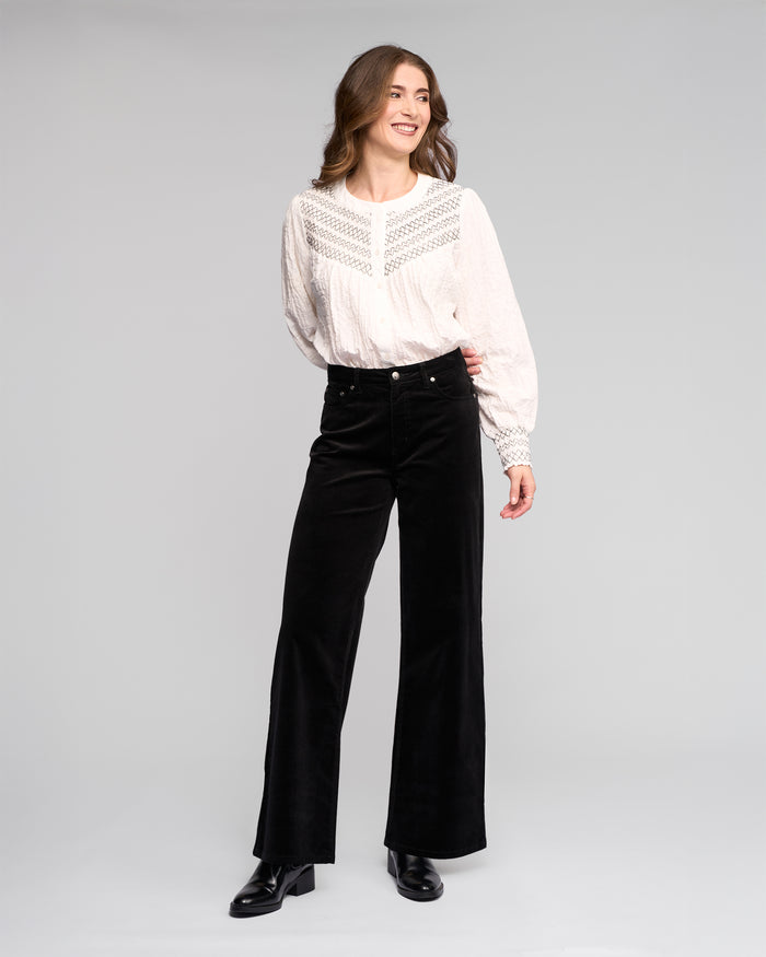 Vassalli Empire Cord Pant 5912M in Merlot, Black or Slate