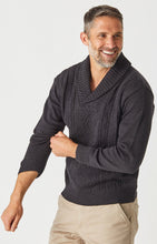 Load image into Gallery viewer, Aklanda Aaron Cable Shawl Neck Jumper
