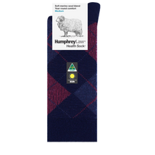 Load image into Gallery viewer, Humphrey Law Men&#39;s Fine Merino/Polyester Argyle Patterned Health Sock

