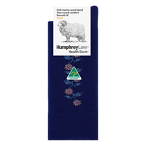 Load image into Gallery viewer, Humphrey Law Ladies 60% Fine Merino Wool Sunflower Pattern Health Sock
