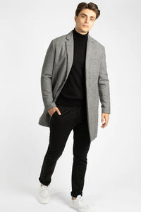 James Harper Black and White Overcoat