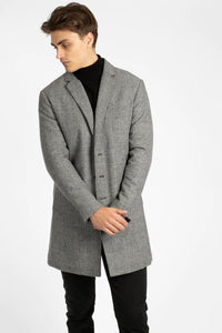 James Harper Black and White Overcoat