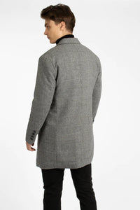 James Harper Black and White Overcoat