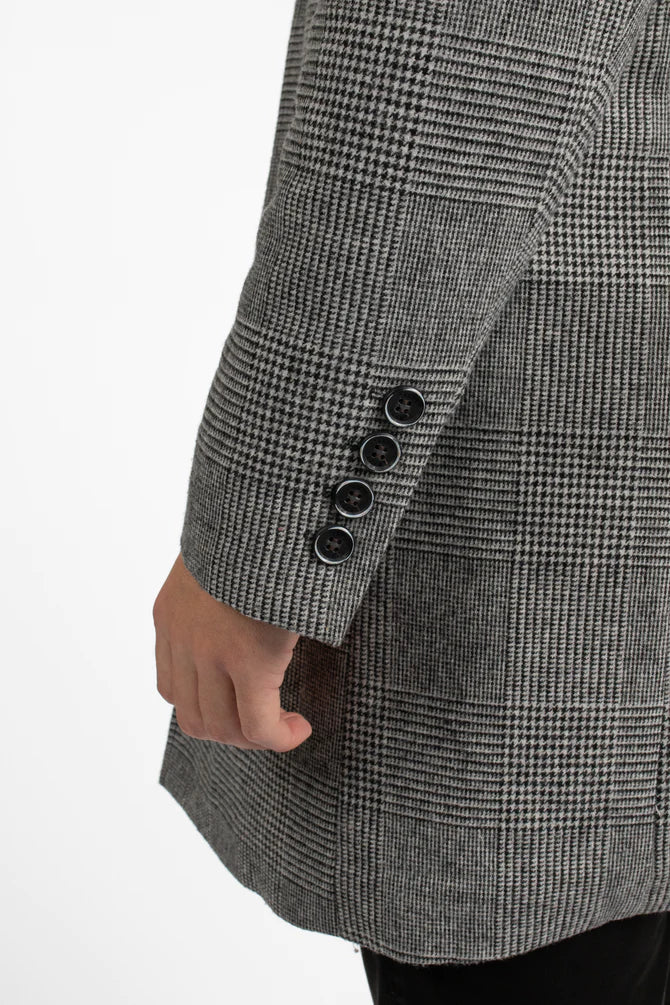 James Harper Black and White Overcoat