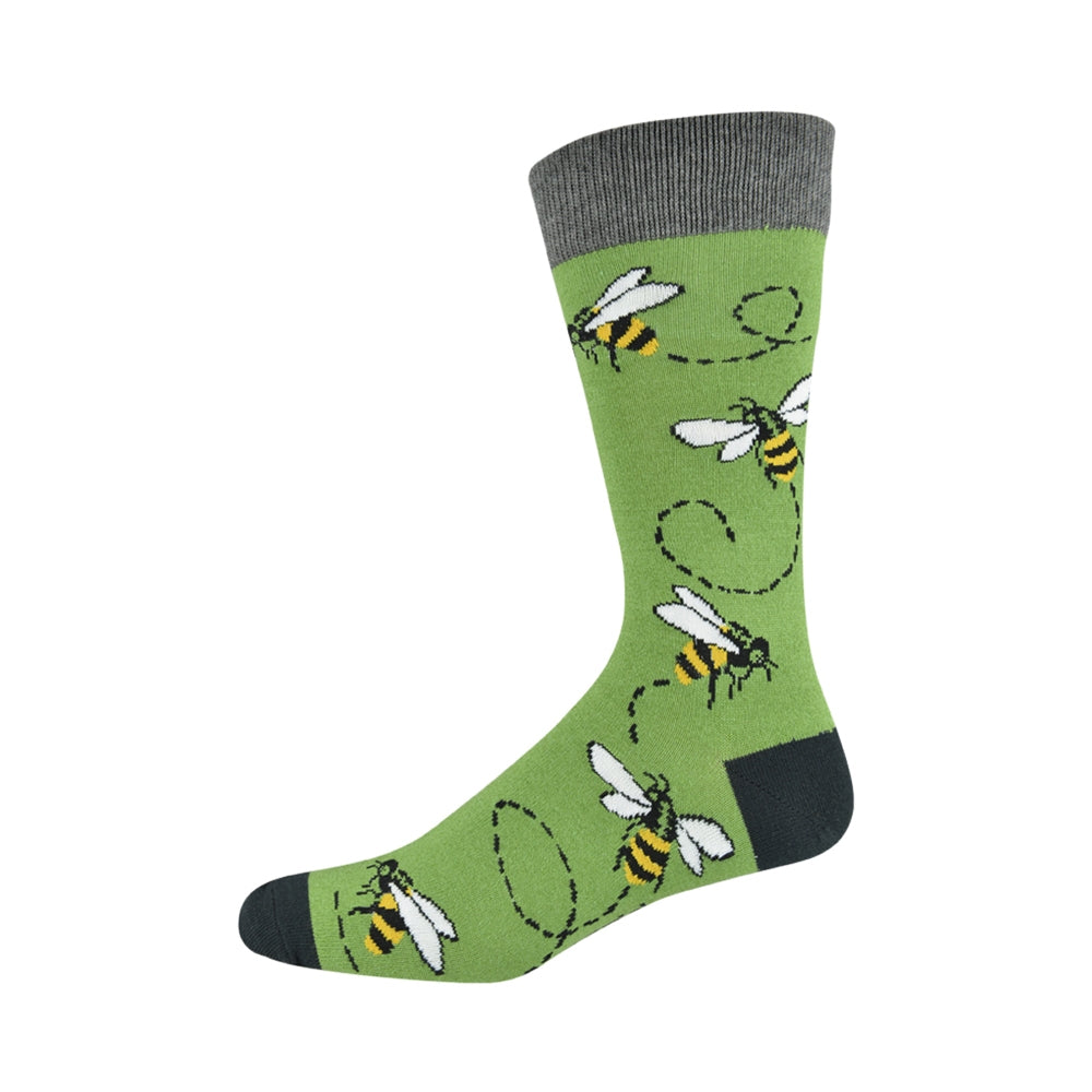 Bamboozld Socks 'Buzzing Bees Green'