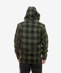 Swanndri Hudson Wool Hoody in Olive/Black Check