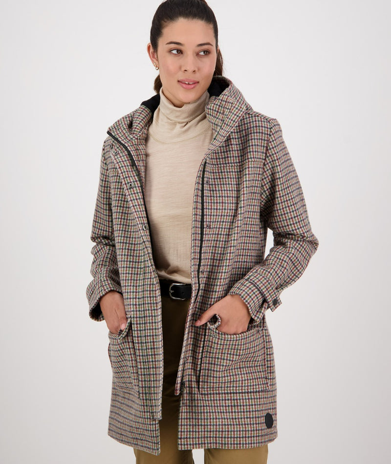 Women's Swanndri Annemore Wool Overcoat 'Society Check'