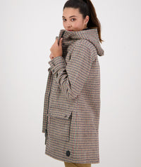 Women's Swanndri Annemore Wool Overcoat 'Society Check'