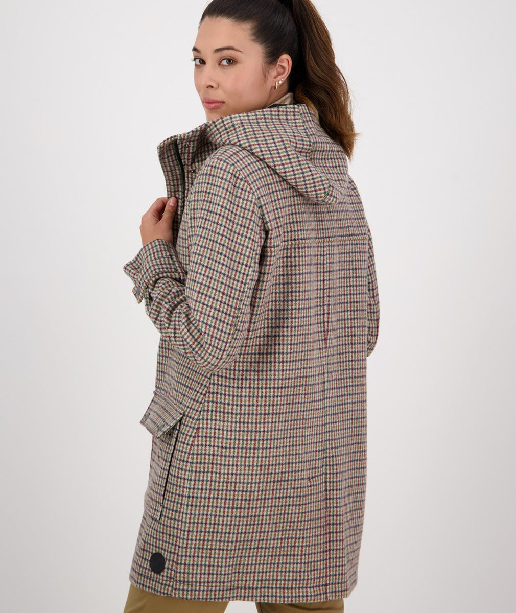 Women's Swanndri Annemore Wool Overcoat 'Society Check'