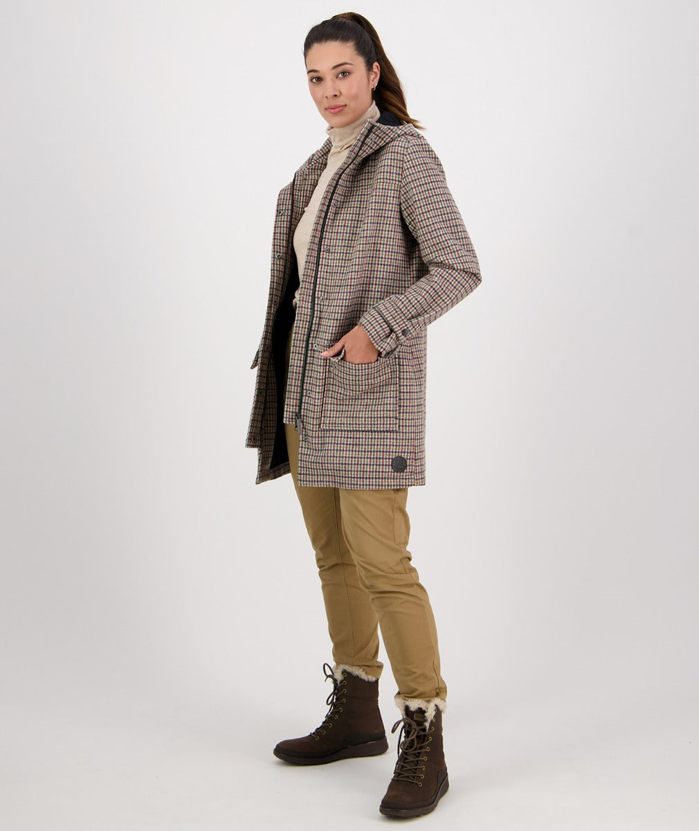 Women's Swanndri Annemore Wool Overcoat 'Society Check'