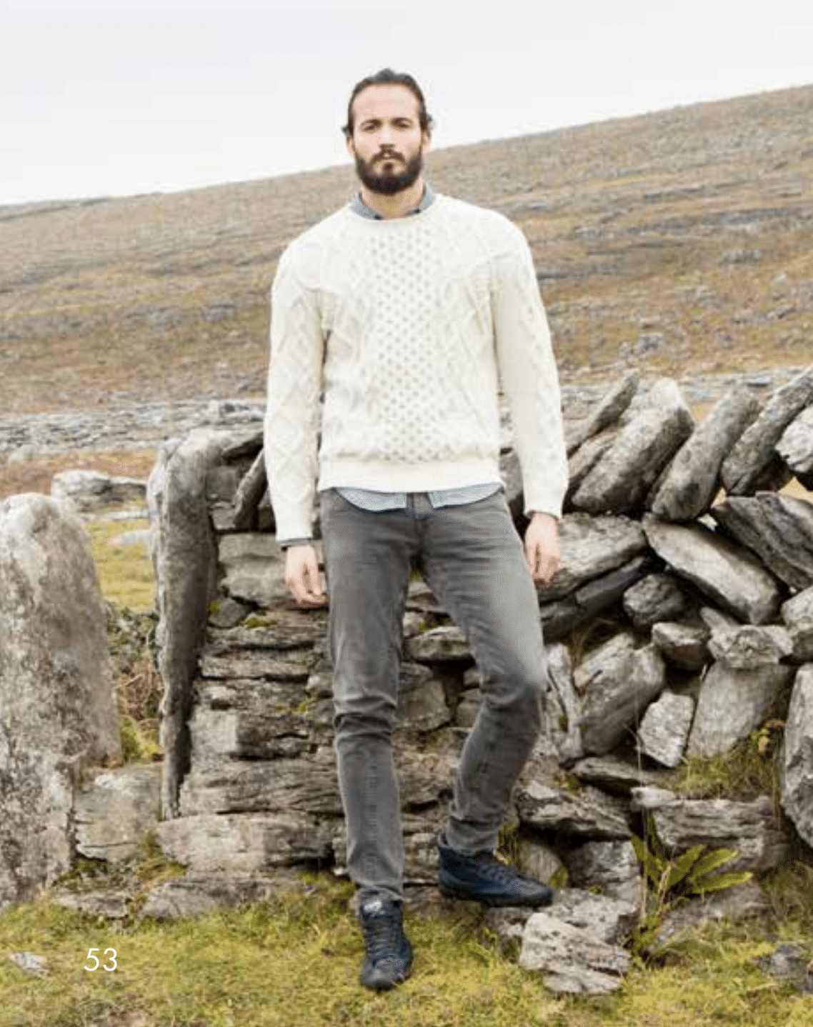 Fisherman Classic Aran Cabled Jumper